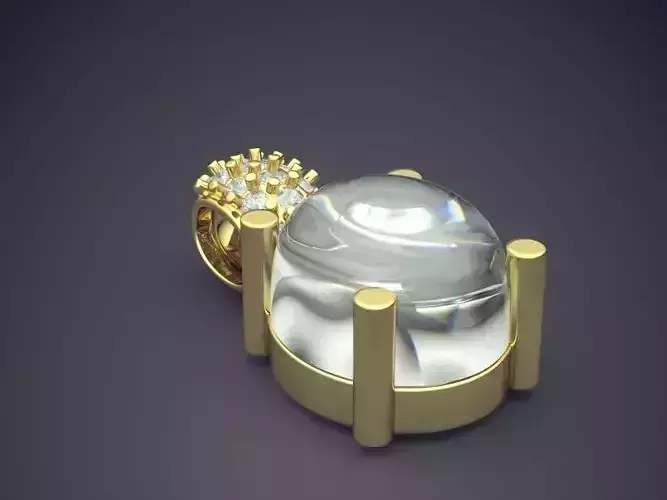 Simple Minimalistic Vintage Pendant with Pearl