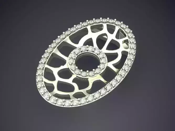 Gorgeous Unique Textured and Carved Diamond-Pendant