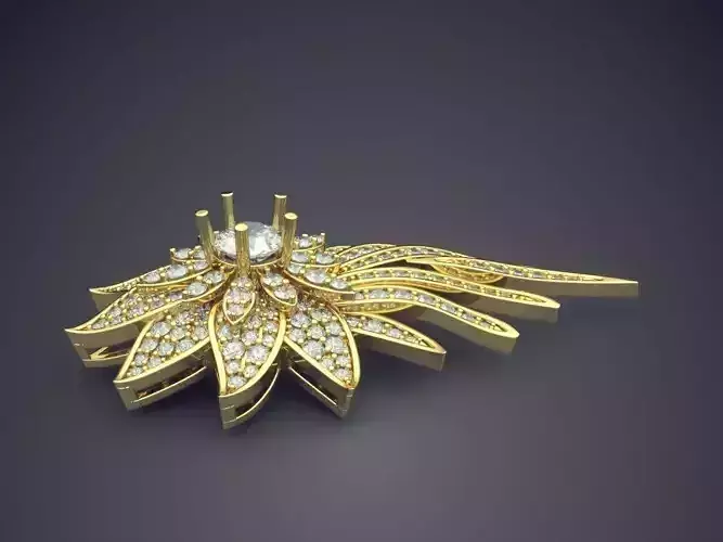 Luxurious Flower-Shaped Unique Pendant With Diamonds