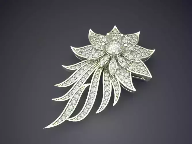 Luxurious Flower-Shaped Unique Pendant With Diamonds