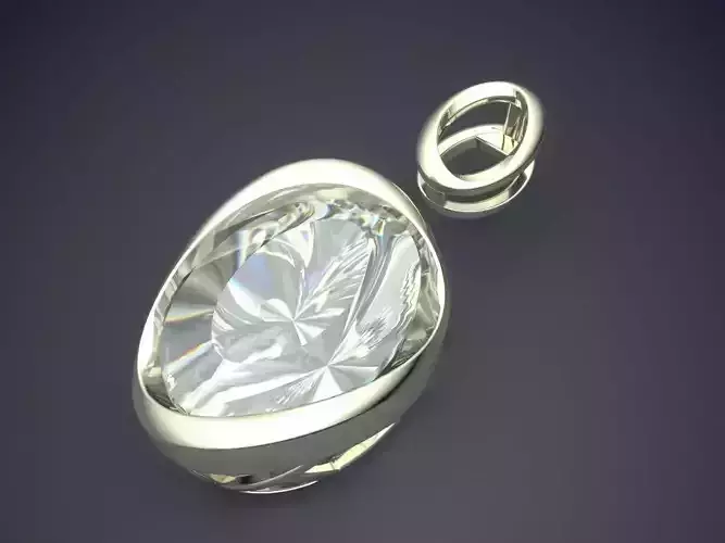 Futuristic Design Pendant with Diamond