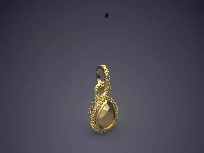 Vintage Classic Simple Pendant with Diamonds 3D print model