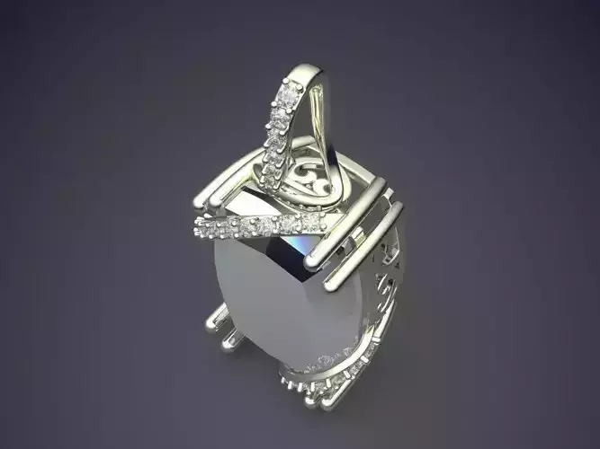 Detailed Minimalistic Classic Pendant with Diamond