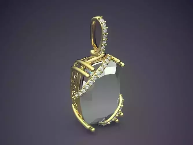 Detailed Minimalistic Classic Pendant with Diamond