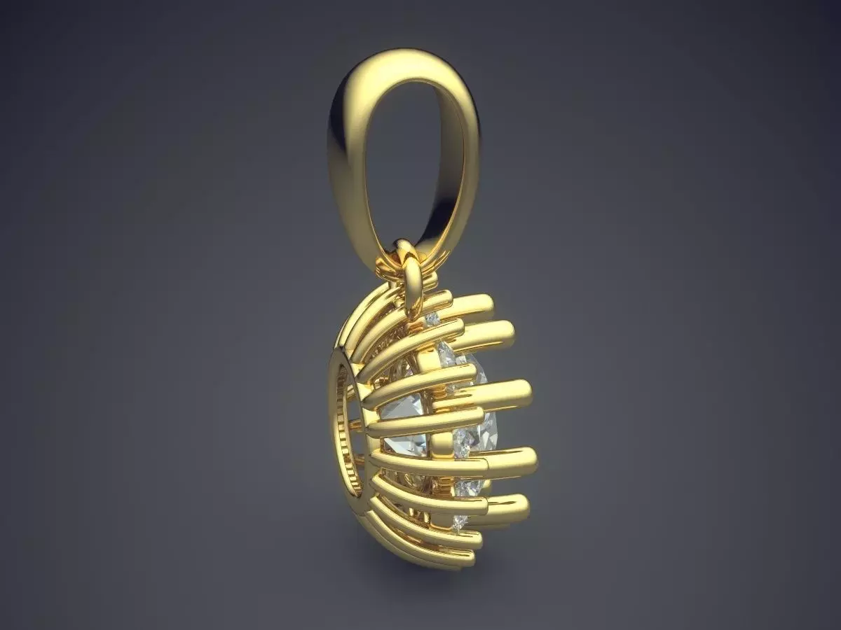Pretty Stylish Diamond-Pendant with Details 3D print model_3
