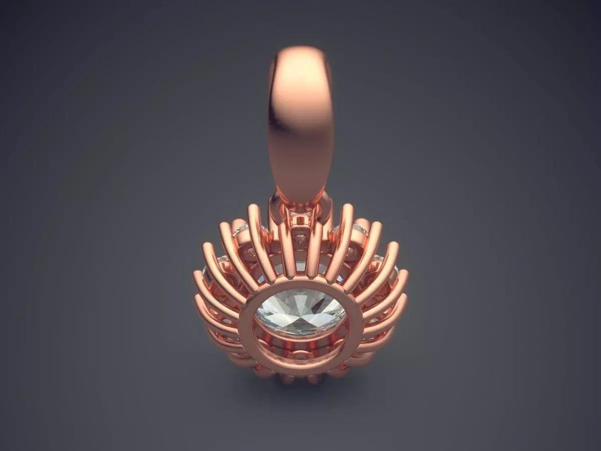 Pretty Stylish Diamond-Pendant with Details 3D print model_2