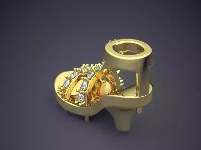 Funny Shoe-Shaped Pendant with Diamonds