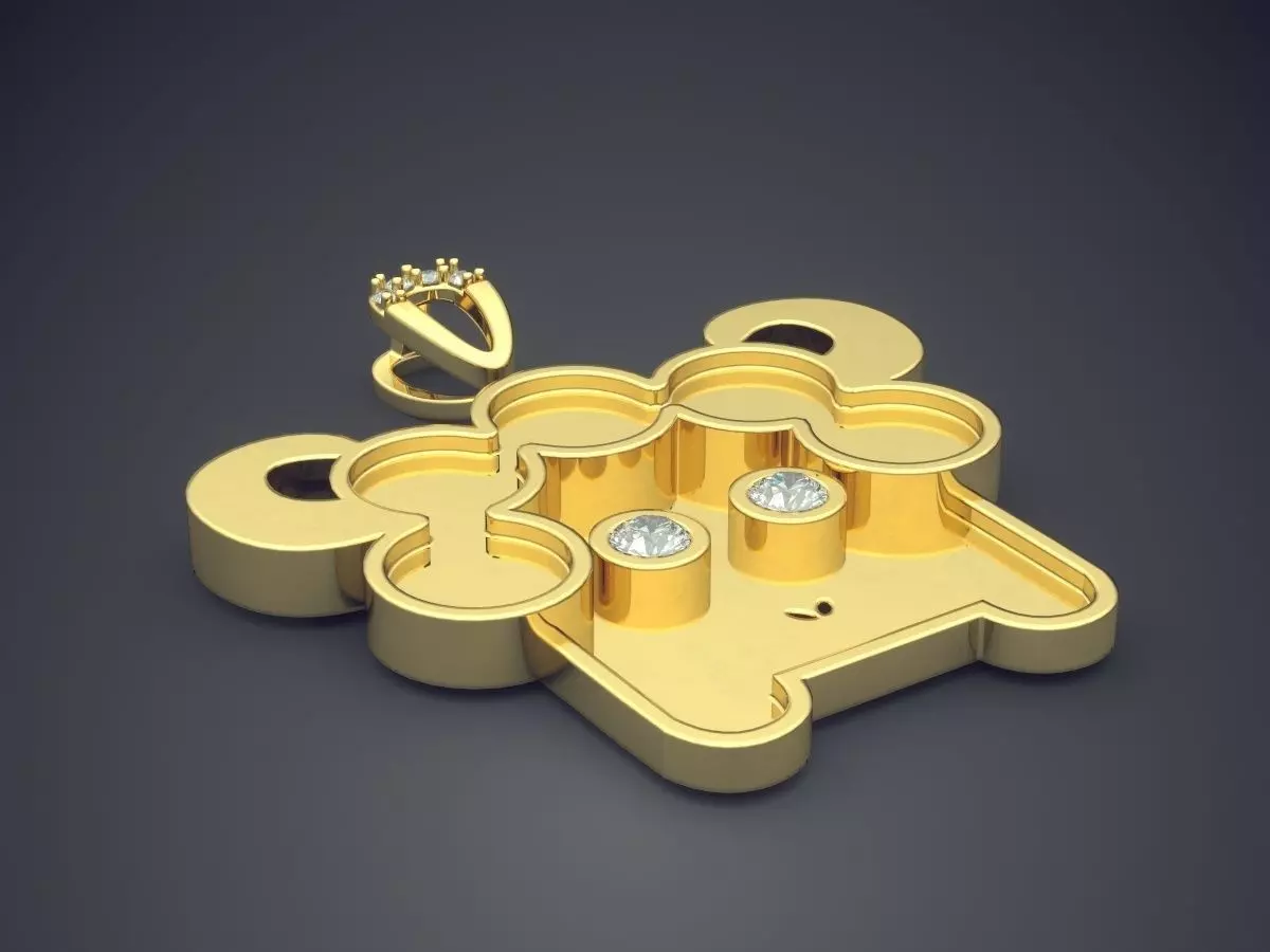 Cute Girly Minimal Sheep Pendant with Diamonds 3D print model_0