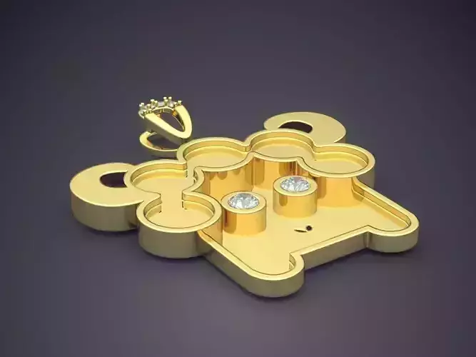 Cute Girly Minimal Sheep Pendant with Diamonds 3D print model