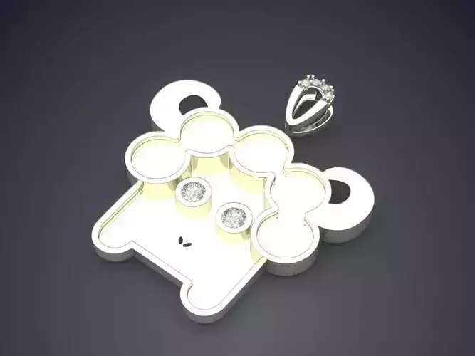 Cute Girly Minimal Sheep Pendant with Diamonds