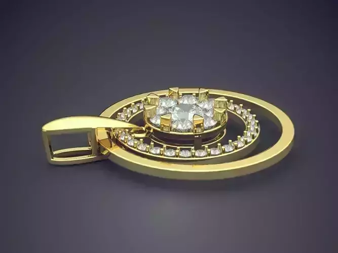 Simple Minimalistic Detailed Diamond-Pendant