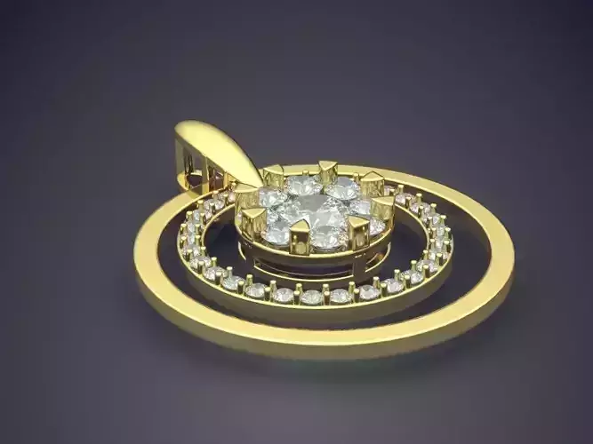 Simple Minimalistic Detailed Diamond-Pendant