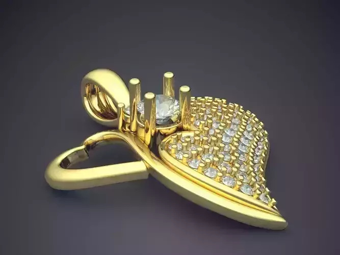 Cute Heart-Shaped Love Pendant with Diamonds