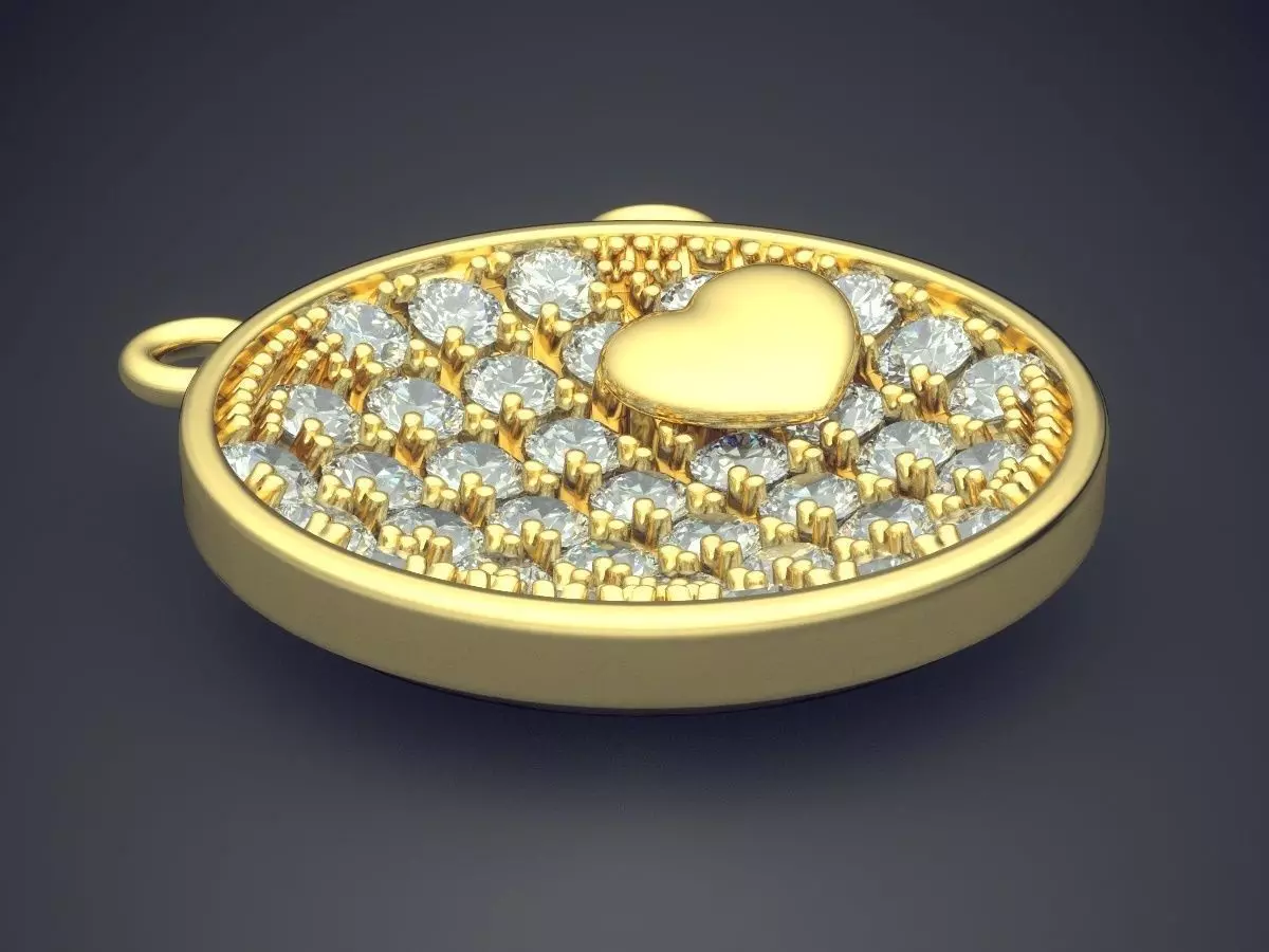 Cute Bear-Shaped Girly Pendant with Diamonds 3D print model