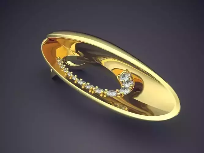 Beautiful Futuristic Modern Pendant with Diamonds