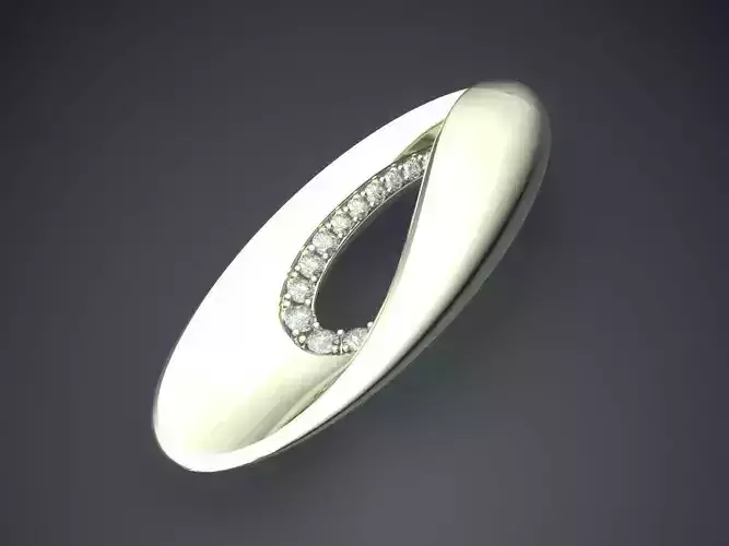 Beautiful Futuristic Modern Pendant with Diamonds