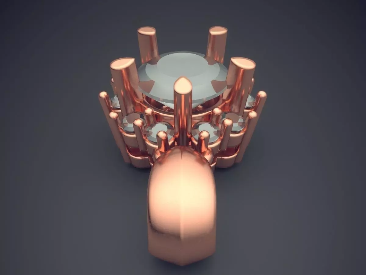 Beautiful Simple Pendant with Diamonds 3D print model_2