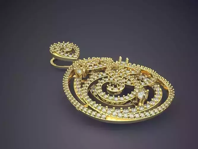 Super Detailed Luxurious Pendant with Diamonds
