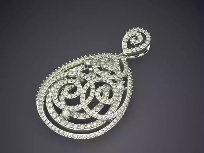 Super Detailed Luxurious Pendant with Diamonds