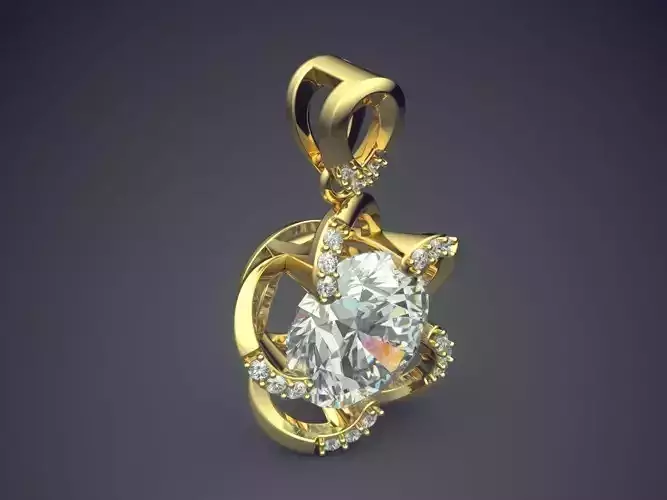 Luxurious Star-Shaped Earrings with Diamonds 3D print model