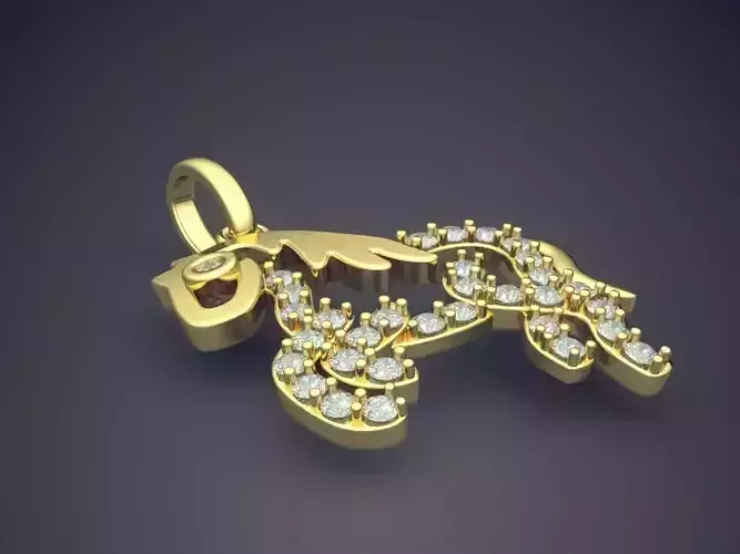 Cute Horse-Shaped Love Pendant with Diamonds