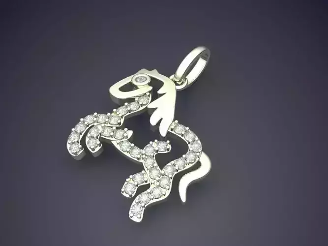 Cute Horse-Shaped Love Pendant with Diamonds