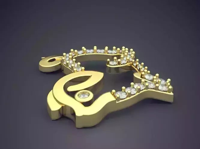 Cute Pig-Shaped Girly Pendant with Diamonds