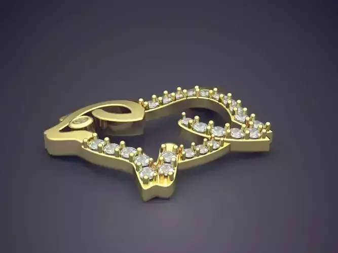 Cute Pig-Shaped Girly Pendant with Diamonds