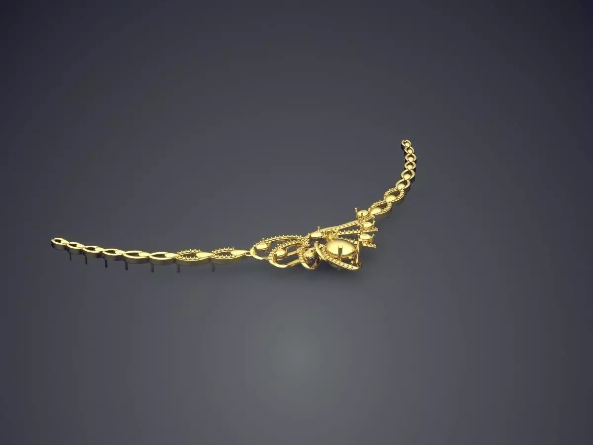 Beautiful Simple Necklace with Details 3D print model_0
