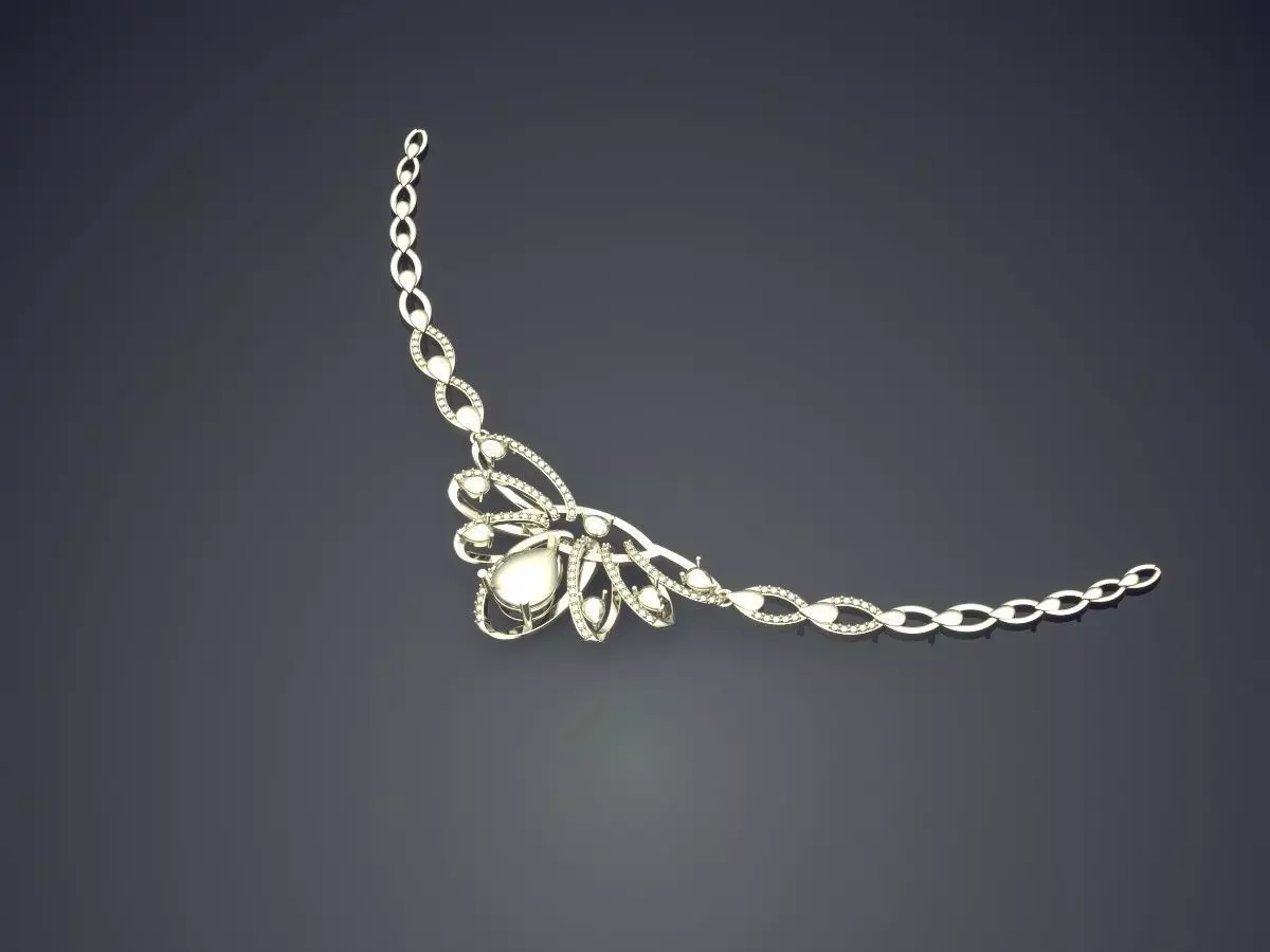 Beautiful Simple Necklace with Details 3D print model_1