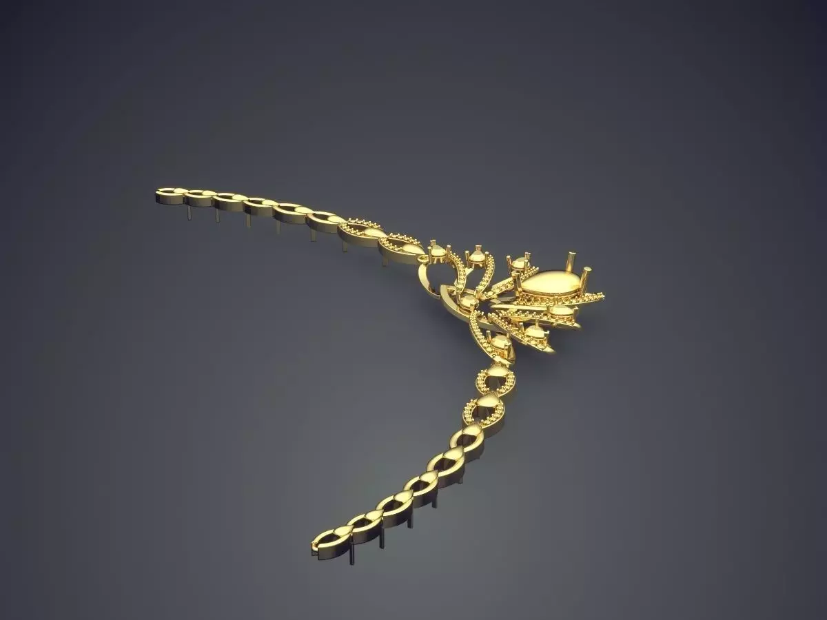 Beautiful Simple Necklace with Details 3D print model_3