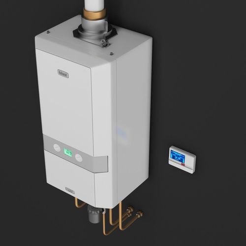 Ideal Logic Heat Domestic Boiler with control unit 3D model