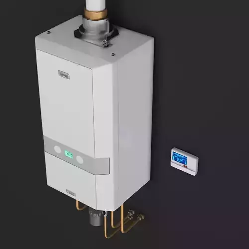 Ideal Logic Heat Domestic Boiler with control unit 3D model