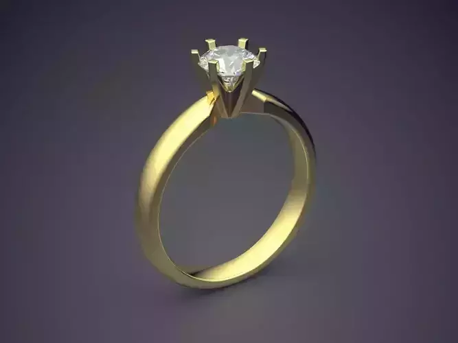 Classic Minimal Engagement Ring With Diamonds