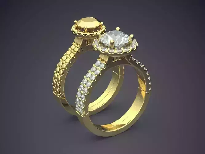 Elegant Magnificent Engagement Ring With Diamonds on the Ri