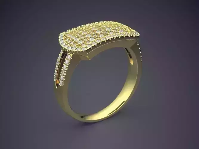 Extravagant Golden Engagement Ring With Diamonds
