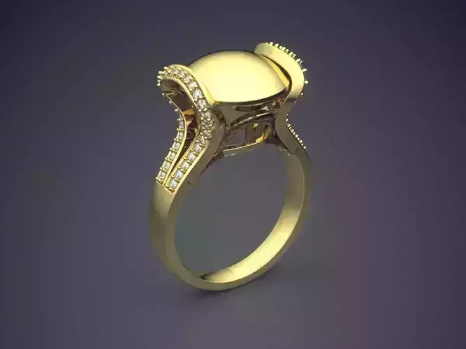 Magnificent Unique Golden Engagement Ring With Diamonds