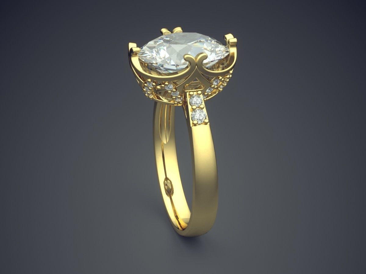 Elegant Luxurious Diamond-Ring for Engagement 3D print model_3