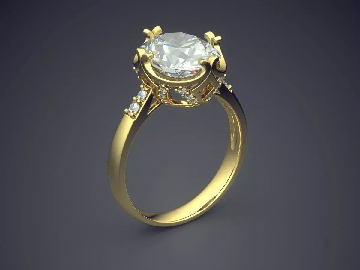 Elegant Luxurious Diamond-Ring for Engagement 3D print model_0