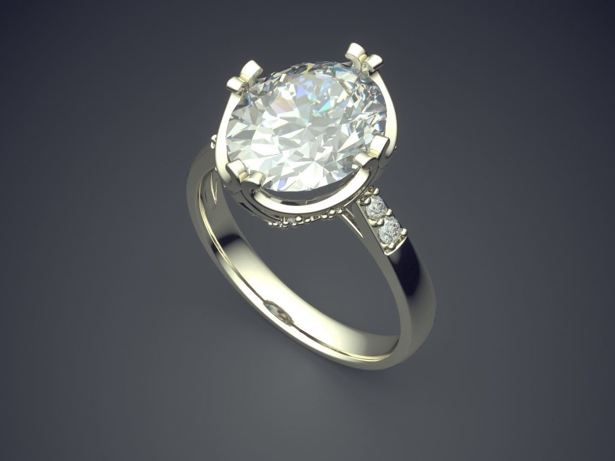 Elegant Luxurious Diamond-Ring for Engagement 3D print model_1
