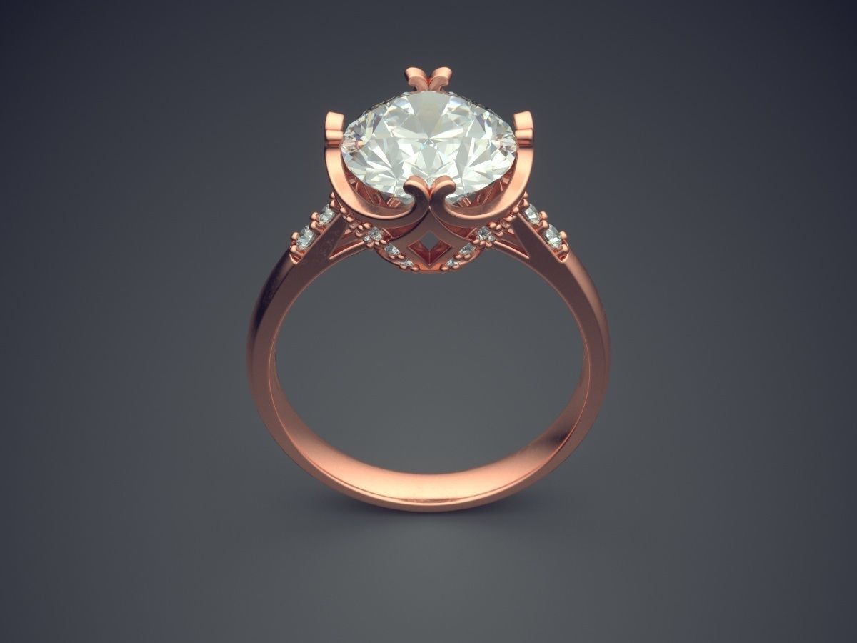 Elegant Luxurious Diamond-Ring for Engagement 3D print model_2