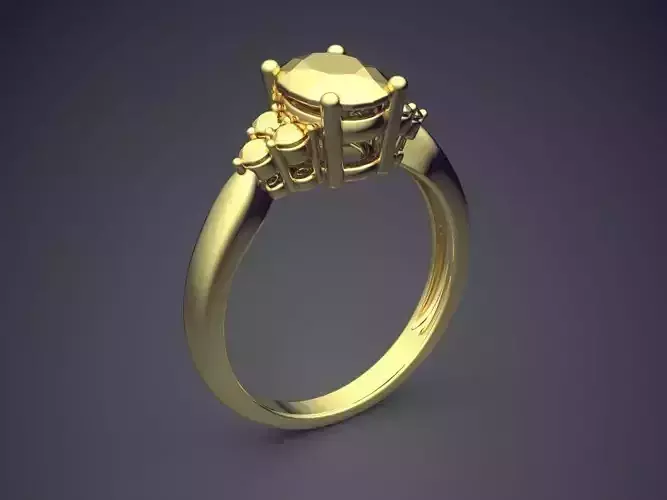  Luxurious Golden Engagement Ring With Gemstones