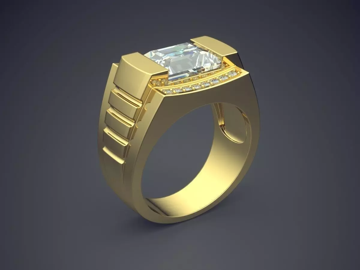 Luxurious Unique Design Thick Engagement Ring for Men 3D print model
