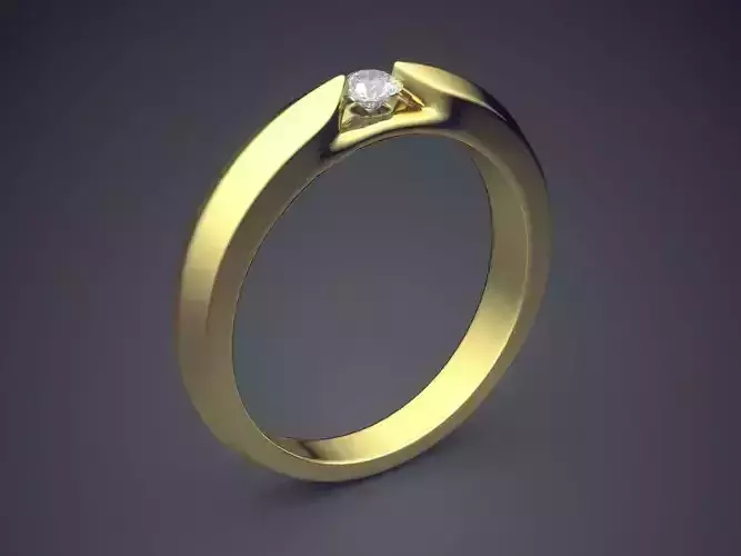 Simple Classic Minimal Engagement Ring With Diamond