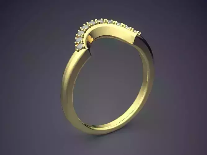 Stunning Unique Modern Feminine Ring With Diamonds