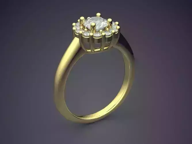 Elegant Feminine Dainty Golden Engagement Ring