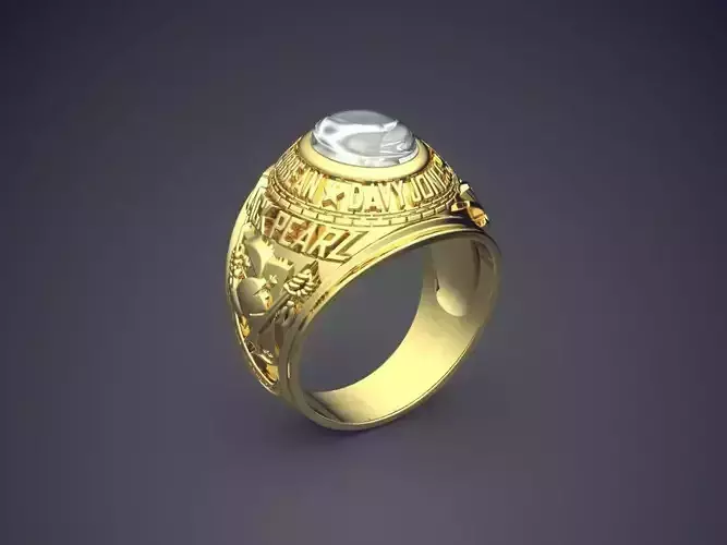 Stunning Unique Golden Engagement Ring With Diamonds for Men