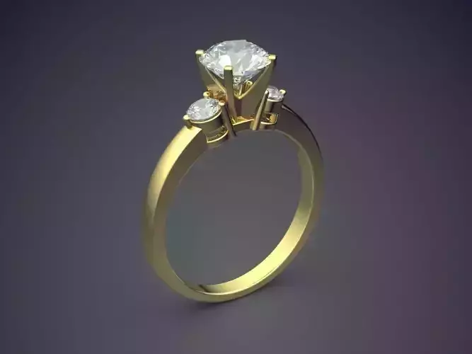 Precious Simple Engagement Ring with Small Diamonds