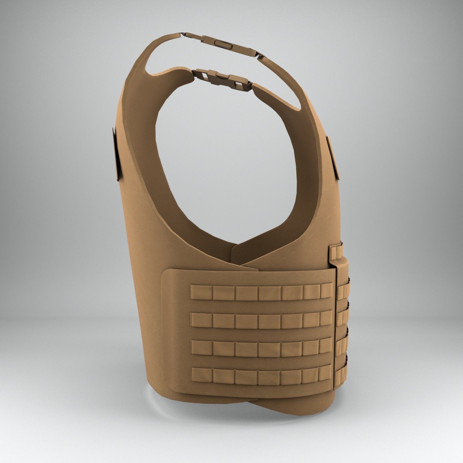 Military Flak Jacket bullet proof vest Low-poly 3D model_5