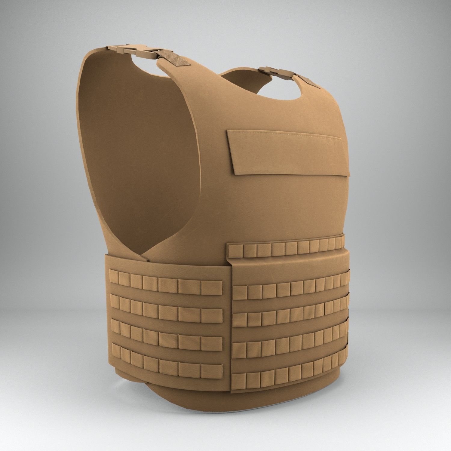 Military Flak Jacket bullet proof vest Low-poly 3D model_4